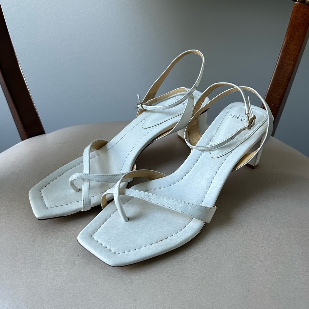Alexandre Birman white strappy open toe heels